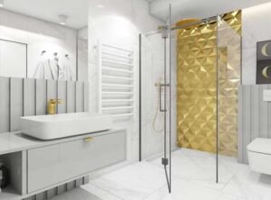 Modern bathroom installation in Bristol with vanity unit and glass shower